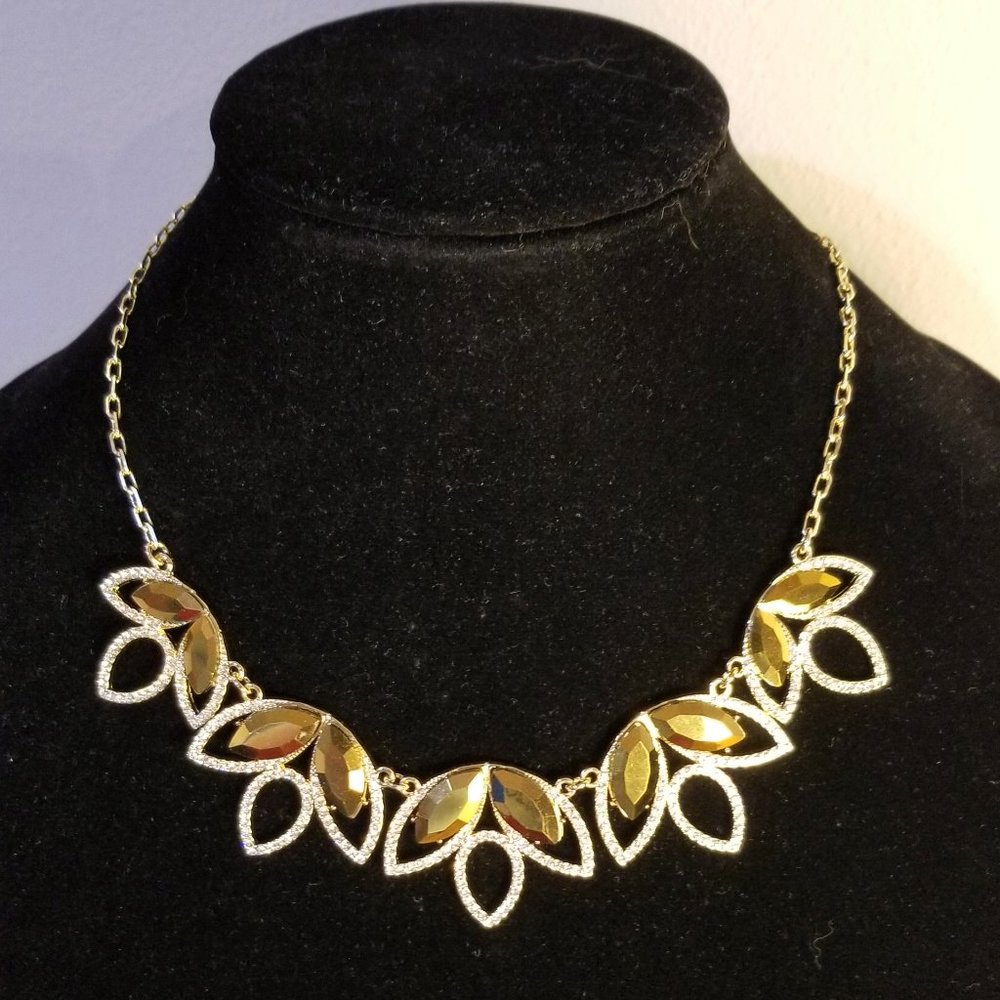 INC Sparkling Necklace with Gold & Clear Crystals